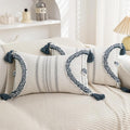 Boho Throw Pillow Covers 12x20 Set of 2 Cotton Woven Tufted Farmhouse Lumbar Pillows Covers with Tassels Outdoor Neutral Decorative Pillowcases Rectangle Textured Accent Cushion for Couch Bed Sofa