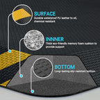 FEATOL Anti Fatigue Mat Industrial, Ergonomic Standing Floor Mat for Work for Stand -Safety Support for Leg & Back Pain(Yellow Border, 24" x 36", 1PC)
