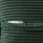 MIULEE Decorative Throw Pillow Covers for Couch Bed Livingroom 16x16 Inch Set of 2 Dark Green Boho Accent Throw Pllows Broadside Striped Patchwork Soft Corduroy Pillowcases