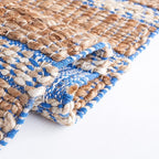 SAFAVIEH Natural Fiber Collection Accent Rug - 3' x 5', Blue & Natural, Handmade Flat Weave Stripe Jute & Cotton Jute, Ideal for High Traffic Areas in Entryway, Living Room, Bedroom (NFB655M)