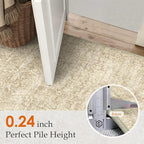 HUGEAR Area Rug 6x9 Retro Beige/Brown Machine Washable Living Room Rugs Distressed Vintage Floral Vacuumable Low Pile Carpet Bedroom Office Dining Room Laundry Room Non Slip Soft Lightweight