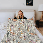 Vintage Floral Blanket - Wildflower Throw Blanket, for Couch & Bed, 50x60 Inches