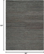 SAFAVIEH Area Rug 8x10 - Natural Fiber Collection - Large - Charcoal, Handmade Jute, Braided Woven Design, Ideal for Living Room, Bedroom (NF212C)