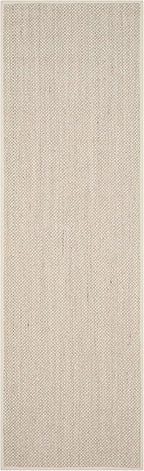 SAFAVIEH Natural Fiber Collection Runner Rug - 2'6" x 6', Marble & Beige, Sisal, Woven Design with Border (NF143C)