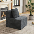 WLIVE 32'' Middle Sofa Seat of Cloud Sectional Couches for Living Room, Boneless Armless Chair, Memory Foam Corduroy, Grey