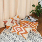 Merrycolor Boho Lumbar Throw Pillow Cover 12x20 inch,Bohemian Tufted Decorative Pillow Covers with Tassels for Couch Sofa Bedroom Living Room