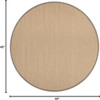 SAFAVIEH Area Rug 4' Round - Natural Fiber Collection - Maize & Grey, Sisal, Woven Design with Border (NF141G)