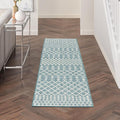 Nourison Home Positano Aqua 2' x 6' Area Rug - Easy Clean, Non Shedding, Bed Room, Living Room, Dining Room, Kitchen (6' Runner)