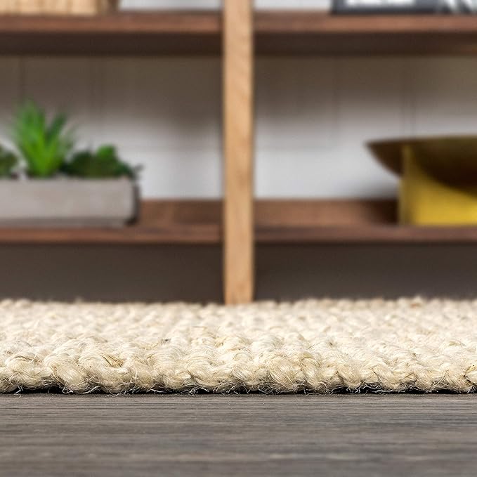 JONATHAN Y Pata Hand Woven Chunky Jute Light Ivory Indoor Area Rug, 5x8, Bohemian, Rustic, Cottage, Easy-Cleaning for Living Room, Bedroom, Kitchen, Non-Shedding (NRF102B-5)