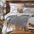 DII Diamond Throw Collection Cotton Woven, 50x60, Stonewash Blue