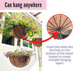 LaLaGreen Hanging Baskets Outdoor - (8 Inch, 2 Pack) Hanging Planters Outside with Coco Liner, Small Round Flower Pots Hanger Metal Wire Holder Outdoor Porch Patio Modern Deck Balcony Garden Decor