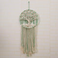 Macrame Wall Hanging Green and White Tree of Life Wall Art Decoration Home Decor Dream Catcher (X-Large)