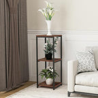 CASIMR Plant Stand for Indoor, Tall Metal Shelf with Square Wooden Board, 3 Tier Display Rack for Multiple Plants, 32 Inch Tiered Flower Pot Holder for Corner Living Room Balcony Garden Patio,