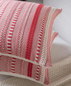 Christmas Pillow Covers 18x18 Inch Set of 2, Farmhouse Boho Christmas Decoration Couch Pillow Cases, Red Accent Pillows of Bed, Sofa Bedroom Living Room Home Decor Cushion Cover