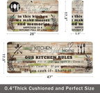 weesire Kitchen Mats for Floor Anti Fatigue Mats for Kitchen Floor Kitchen Rugs Farmhouse Style Memory Foam Kitchen Mat Cushioned PVC Leather Kitchen Rug Set, 17.3x28+17.3x47 inchs