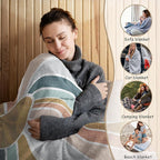 HIWX Boho Sun Throw Blanket – Pastel Sunshine Blanket for Girls or Toddlers, Soft Picnic or Nap Blanket for Nursery or Travel, 50x60 Inches