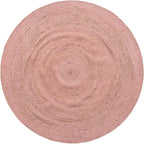 Unique Loom Braided Jute Collection Area Rug - Dhaka (8' Round, Light Pink)