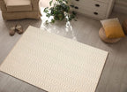 Jute Cotton Geomatric Area Rug 5x7 Feet - Natural White, Farhouse Reversible Soft & Sturdy Floor Rugs Ideal for Living Room, Dinning Space, Bedroom | Decorative Neutral Blend Patio Mat for Nursary