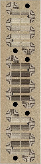 Kitchen Runner Rugs for Hallway, 2x8 Washable Farmhouse Non Slip Outdoor Runners Rug for Bedroom Porch Laundry Bathroom Geometric Brown