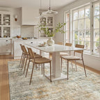 6x9 Abstract Area Rugs for Living Room 6 x 9 Washable Non Slip Low Pile Rugs for Bedroom Dining Room Foldable Thin Brown Grey