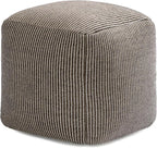 Anji Mountain Pouf Ottoman Foot Rest, Handmade Ottoman Pouf, Comfortable Foot Stool, Decorative Floor Seating for Living Room Decor, Bedroom & Home Décor Accent - Mocha Bisque