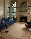 Loloi Chris Loves Julia Rue Collection RUE-05 Natural/Multi 8'-6" x 11'-6" Area Rug Jute Neutral Floral Living Room Bedroom Rug