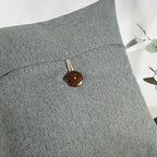 Phantoscope Pack of 2 Farmhouse Throw Pillow Covers Button Vintage Linen Decorative Pillow Cases for Couch Bed and Chair Gray 20 x 20 inches 50 x 50 cm