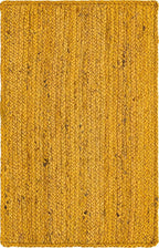 Unique Loom Braided Jute Collection Area Rug - Dhaka (2' x 3' 1" Rectangle, Yellow)