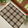Washable 2x3 Plaid Rug Entry Way Indoor - No Shed Easy Jute Small Throw Rug for Kitchen, Non Slip Rustic Farmhouse Door Mat Indoor Entrance, Low Pile Black and Tan Checkered Buffalo Entryway Décor