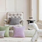 Home Brilliant Throw Pillow Covers for Bed 2 Pieces Throw Pillows Corduroy Light Purple Toss Pillowcases for Wedding Bedroom Couch, 40cm, 16x16 Inch, Lavender