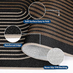 GarveeHome Modern Rainbow Easy Jute 3x5 Patio Rug, Washable Rugs for Entryway Farmhouse Non Slip Indoor Door Mat Carpet for Entry Mudroom Porch Decor