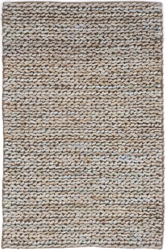 Dash & Albert Jute Handwoven Seaglass Rug, 7.5 X 9.5 Feet, Blue Solid Pattern