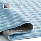Bedsure 3x5 Fluffy Area Rugs for Living Room, Machine Washable Rugs, Non-Slip Backing, Non-Shedding, Pet Friendly Throw Rug for Bedroom Dining Room, Rug for Kids Room, Celestial Blue