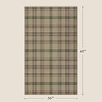 Easy Jute 3x5 Outdoor Rug for Front Porch Layering - Washable Door Mat for Large Entryway, Non Slip Farmhouse Woven Rug for Kitchen Floor, Mudroom - Buffalo Plaid Sage Green Decor
