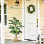 Der Rose 44" Fake Plants Artificial Palm Tree with Hand Woven Basket for Home Office Living Room Balcony Indoor Easy Assembly
