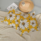Summer Pillow Covers 18x18 Inch Set of 2 Yellow Daisy Sunflowers Floral Bee Pillow Covers Spring Outdoor Pillow Cases Linen Farmhouse Seasonal Cushion Covers Decor for Living Room Bedroom