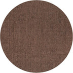CAMILSON Easy Jute Round Rug 4ft Indoor Outdoor Brown Color Fiber Area Rugs for Living Room Patio and Kitchen Rug, Solid Boho Woven Design Easy-Cleaning Washable Outside Carpet Alfombras (4 Round)