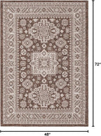 Rugs.com Outdoor Aztec Collection Rug – 4' x 6' Brown Flatweave Rug Perfect for Living Rooms, Large Dining Rooms, Open Floorplans