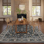 Washable Area Rugs for Living Room: 9x12 Bedroom Rug Vintage Boho Area Rug Stain Resistant Non Slip Low Pile Lightweight Soft Carpets for Living Room Dining Room Kitchen Nursery Kids Room Farmhouse