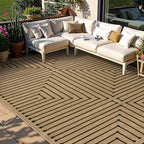 Lahome Neutral Geometric Washable Rugs 8x10, Farmhouse Living Room Outdoor Patio Rug, Nature Rhombus Non Slip Non Shedding Indoor Outdoor Carpet for Backyard Deck Office Classroom Decor