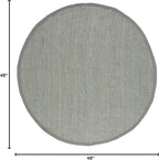 SAFAVIEH Natural Fiber Collection 4' Round Green / Grey NF730B Handmade Farmhouse Premium Jute Area Rug