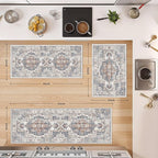 4 Pieces Kitchen Rug Set: Washable Water Resisitant Carpet for Sink Stove Area Soft Floor Mats with Non-Slip Backing for Bathroom Low-Pile Runners for Family with Elderly Dogs(2x3+2x4+2x5+2x6,Brick)