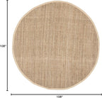 SAFAVIEH Natural Fiber Collection Area Rug - 9' Round, Natural, Handmade Farmhouse Jute, Ideal for High Traffic Areas in Living Room, Bedroom (NF730C)