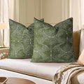 AELS Boho Decorative Textured Throw Pillow Covers 24x24, Modern Mid Century Rainbow Tufted Pillow Case, Farmhouse Rustic Geometric Woven Cushion Case for Bed Couch Sofa, Olive Green
