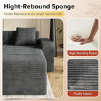 WLIVE 110'' Cloud Sectional Couches for Living Room, Modular Boneless Couch with Right Facing Chaise, L Shape Memory Foam Corduroy, with Ottoman, Grey