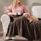 Bedsure GentleSoft Brown Throw Blanket for Couch - Super Soft & Cozy Summer Blankets for Women, Fluffy Fleece Throw for Girls, for Women, Ideal for Room, Home Decor, Dark Brown, 50x60 Inches