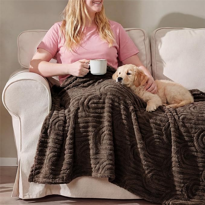 Bedsure GentleSoft Dark Brown Throw Blanket for Women - Super Soft & Cozy, Fleece Blankets for Girls, Ideal for Couch & Bed, 50x70 Inches