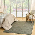 Nourison Home Natural Jute Sage 4' x 6' Area Rug - Easy Clean, Non Shedding, Bed Room, Living Room, Dining Room, Kitchen (4' x 6')