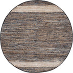 SAFAVIEH Cape Cod Collection Area Rug - 6' Round, Navy & Beige, Handmade Denim & Jute, Ideal for Living Room, Bedroom, Home Office, Dining Space (CAP153N-6R)