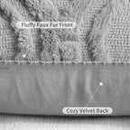 decorUhome Cozy Textured Throw Pillow Covers 12x20 Inch Set of 2, Soft Plush Faux Wool Grey Accent Couch Pillow Covers for Modern Farmhouse Sofa Bed Living Room